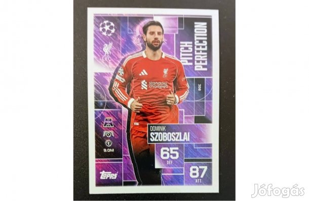 Szoboszlai Dominik Liverpool Pitch Perfection focis kártya Match Attax