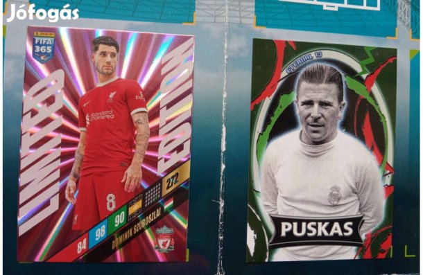 Szoboszlai Dominik (Magyarország, Liverpool) és Puskás Ferenc kártya