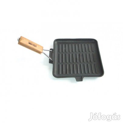 Szögletes öntöttvas grill serpenyő 21,5cm