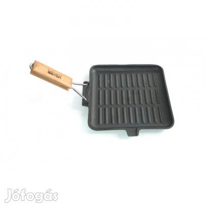 Szögletes öntöttvas grill serpenyő 21,5cm