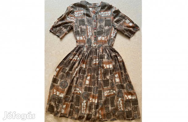 Szoknya - ruha, nyári, női M-es, barna mintás