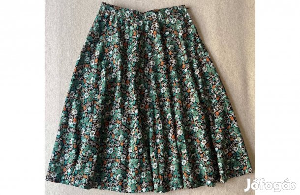 Szoknya virágos, zöld S-M