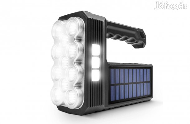 Szolár Akkumulátoros COB LED zseblámpa munkalámpa funkcióval Microusb
