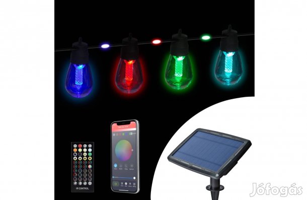 Szolár Smart fényfüzér - 84+15 db RGB LED - 14,5 m - bluetooth