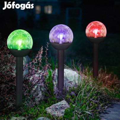 Szolár Üveg kültéri leszúrható napelemes RGB Kristály lámpa LED lámpa