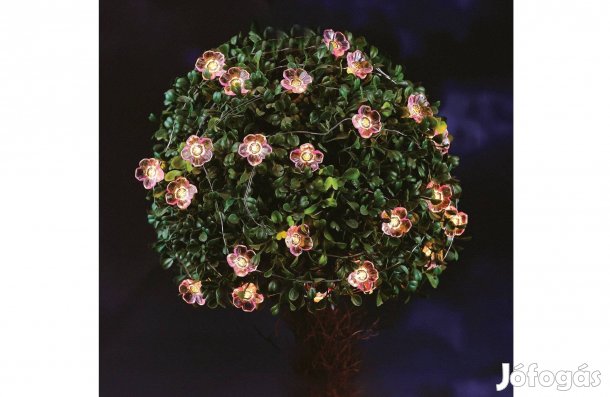 Szolár Virág fényfüzér - 2,4 m - Napelemes 25 melegfehér LED