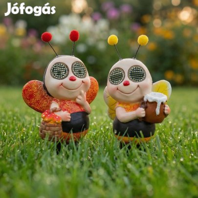 Szolár állatfigura méhecske mozgó szemekkel 112x SMD LED 22cm 2 féle