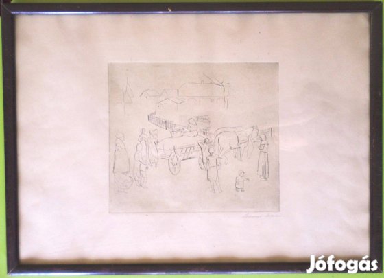 Szőnyi István: Zebegényi utca lovasszekérrel