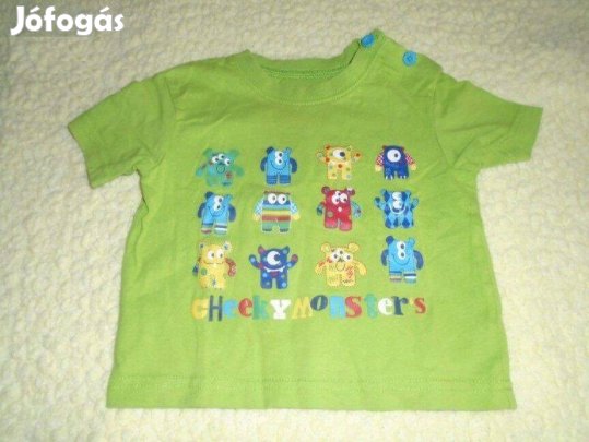 Szörny mintás és zöld póló 9-12 hó (méret 80)