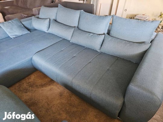 Szövet sarokkanapé petrol színű