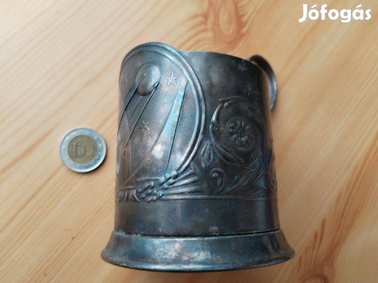 Szovjet Szputnyik ezüstözött pohártartó