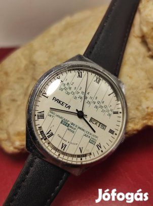 Szovjet szép Rakéta Öröknaptáras Mechanikus szép karóra