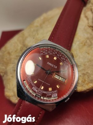 Szovjet szép Rakéta Öröknaptáras Mechanikus szép karóra