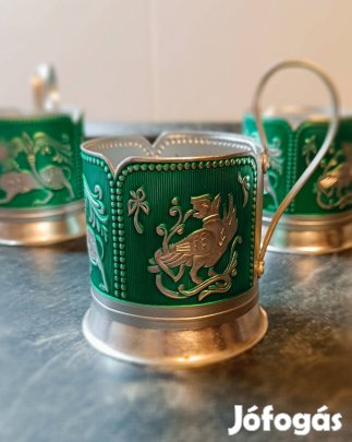 Szovjet teás pohártartó