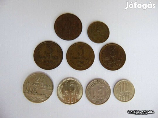 Szovjetunió 9 darab kopek - kopejka fémpénz LOT ! Kép szerint
