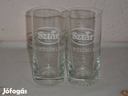 Sztár űditős üveg csőpohár ( 2 db. )