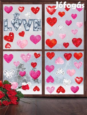 Sztatikus ablakmatrica, Chuan Hao - Drágakő szívek