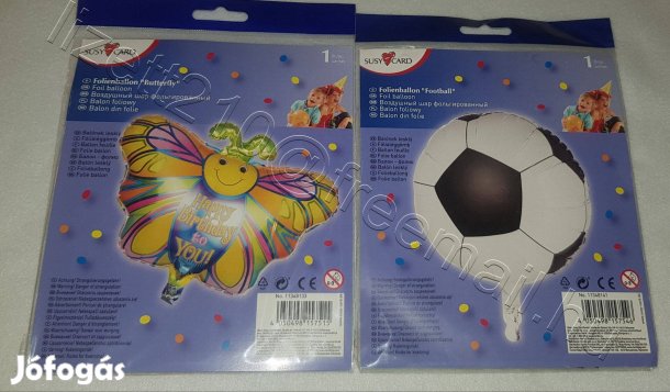 Szülinapi lufi balloon fólia lufi pillangó focilabda új bontatlan 01