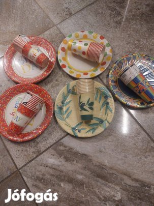 Szülinapi papir tányér,pohár