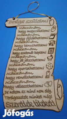 Szülőköszöntő ajándék esküvőre, szülinapra, névnapra, évfordulóra