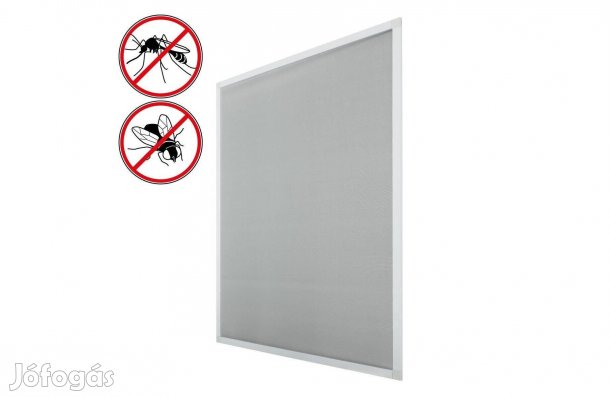 Szúnyogháló alumínium kerettel, fehér-szürke, 120×140 cm,Új