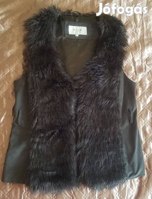 Szuper Akció! Újsz. eredeti S-es Vila fekete szőrmés mellény Akció %%