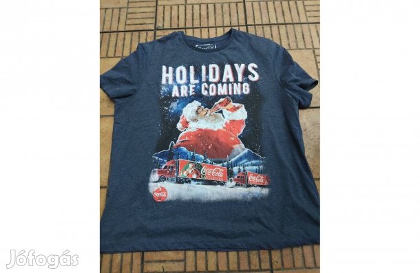 Szürke Coca Cola karácsonyi póló XL