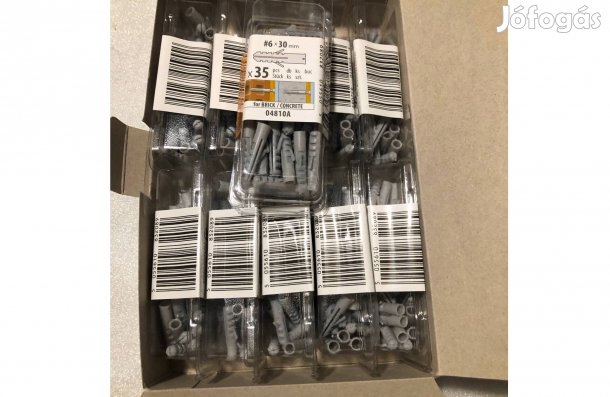 Szürke Handy 350 db műanyag tipli kerek dűbel - 6 x 30 mm