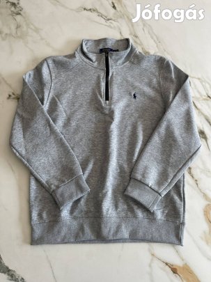 Szürke Ralph Lauren egyszerű negyed cibzáros pulóver