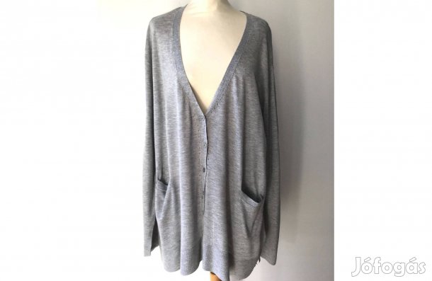 Szürke, finom kötésű, szép női kardigán. Új. XL-es