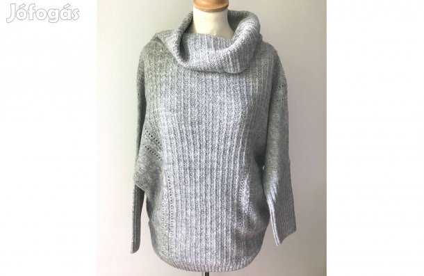 Szürke, meleg, női pulcsi, garbó. Új. 36-os