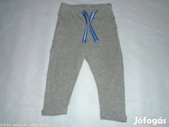 Szürke aktív kötős nadrág 6-9 hó (méret 74)