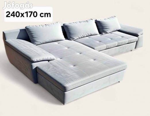 Szürke bársony kanapé ülőgarnitúra modern