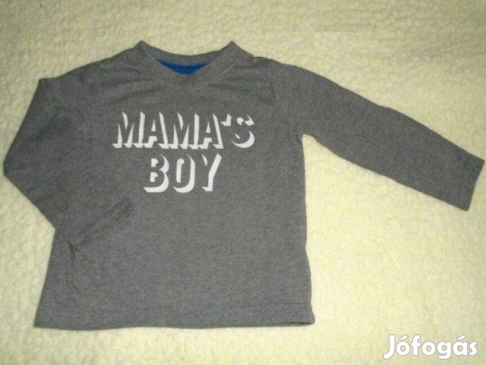 Szürke és feliratos hosszú ujjú felső 9-12 hó (méret 80)