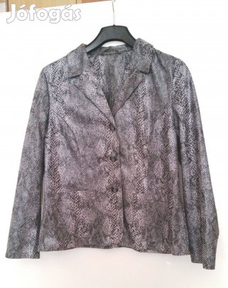 Szürke fekete mintás gombos blézer L-es