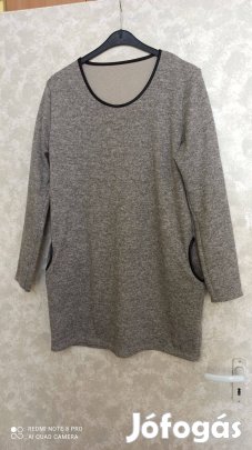 Szürke hosszú ujjú tunika, ruha