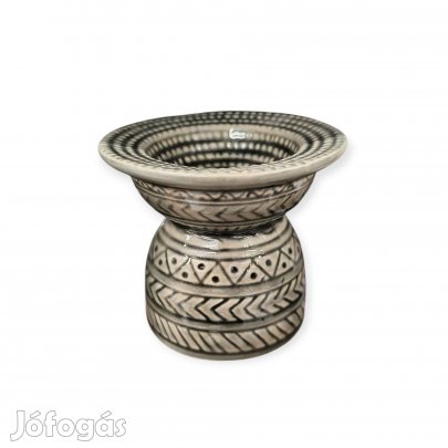 Szürke kerámia illóolaj tartó spirálmintával 11x9,5 cm