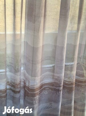 Szürke keresztbe csíkos új függöny (4m x 290 cm)