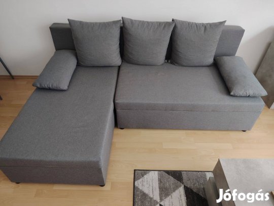 Szürke kinyitható sarokkanapé GINO, szimmetrikus kialakítású - eladó
