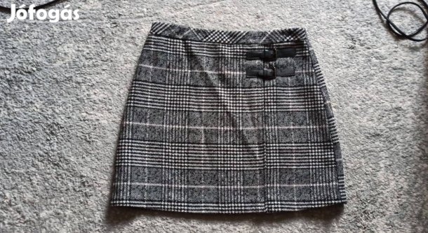 Szürke kockás szövet miniszoknya 40-es