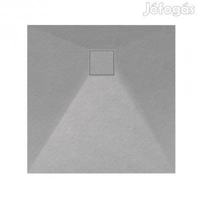 Szürke kőhatású zuhanytálca 80 x 80 cm + ajándék szifonkészlet | Well