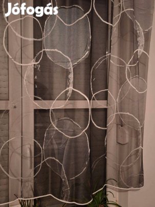 Szürke körmintás új függöny (1,6m x 152 cm)