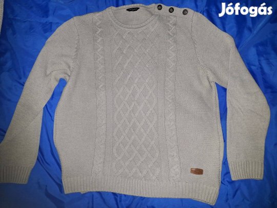 Szürke kötött férfi pulóver XL -es