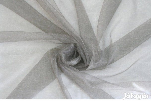 Szürke minta nélküli új organza függöny (15 m x 295 cm)