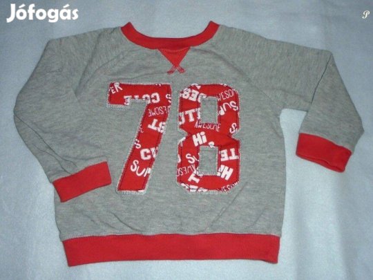 Szürke mintás hosszú ujjú felső 9-12 hó (méret 80)