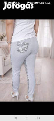 Szürke mintás testhezálló nadrág S Grace, rugalmas