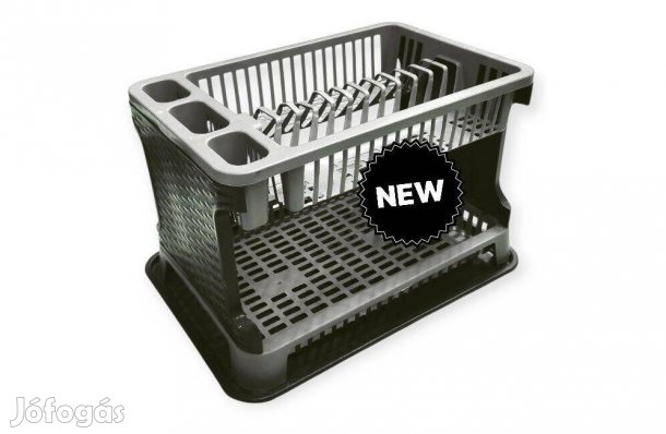 Szürke műanyag emeletes edényszárító