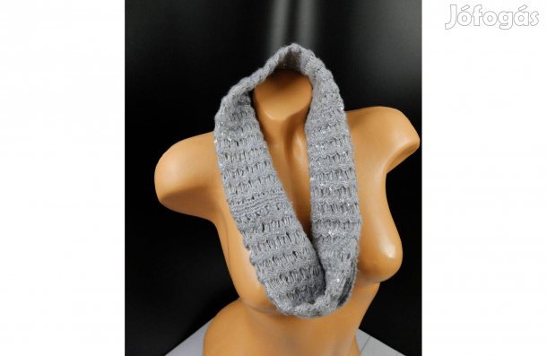 Szürke női csillogós körsál sál