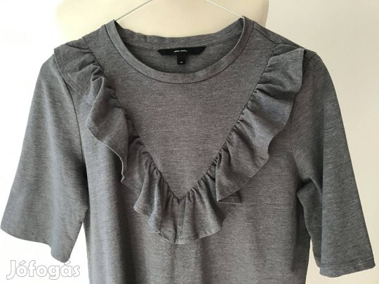 Szürke női felső -fodros díszítéssel M-es