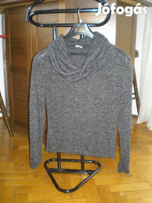 Szürke női hosszú ujjú felső poló M-es óriási nyakrésszel M